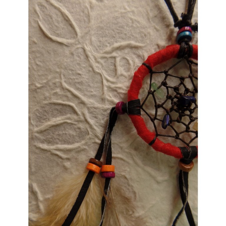 Collier dreamcatcher rouge Kaws