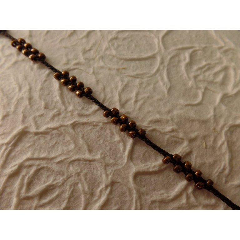 Bracelet de cheville perles vieux bronze