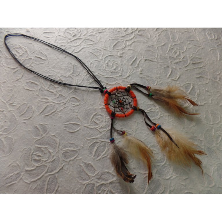 Collier dreamcatcher orange Kaws