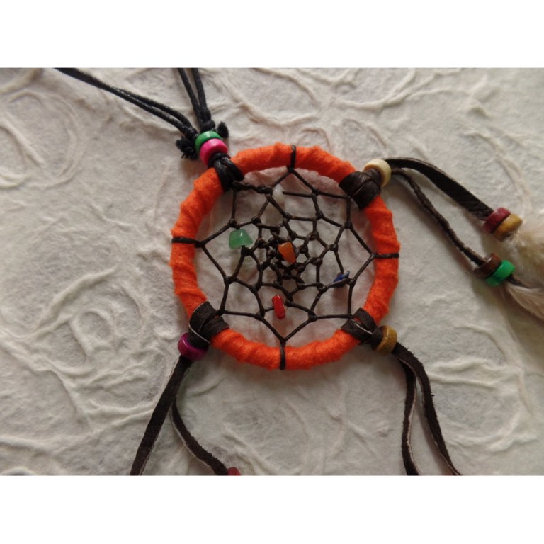 Collier dreamcatcher orange Kaws