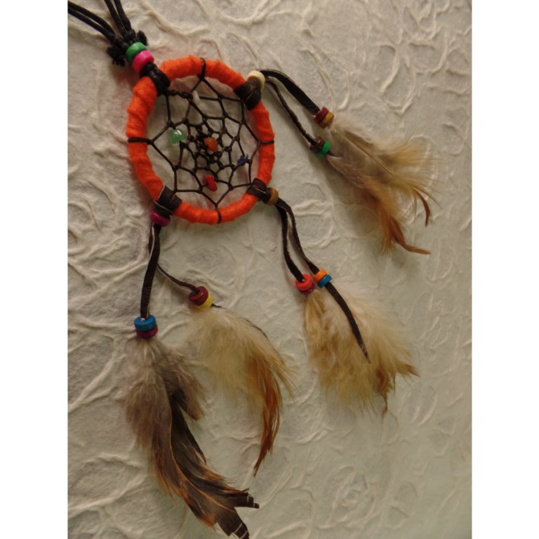 Collier dreamcatcher orange Kaws