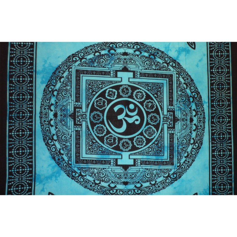 Tenture mandala Aum bleu