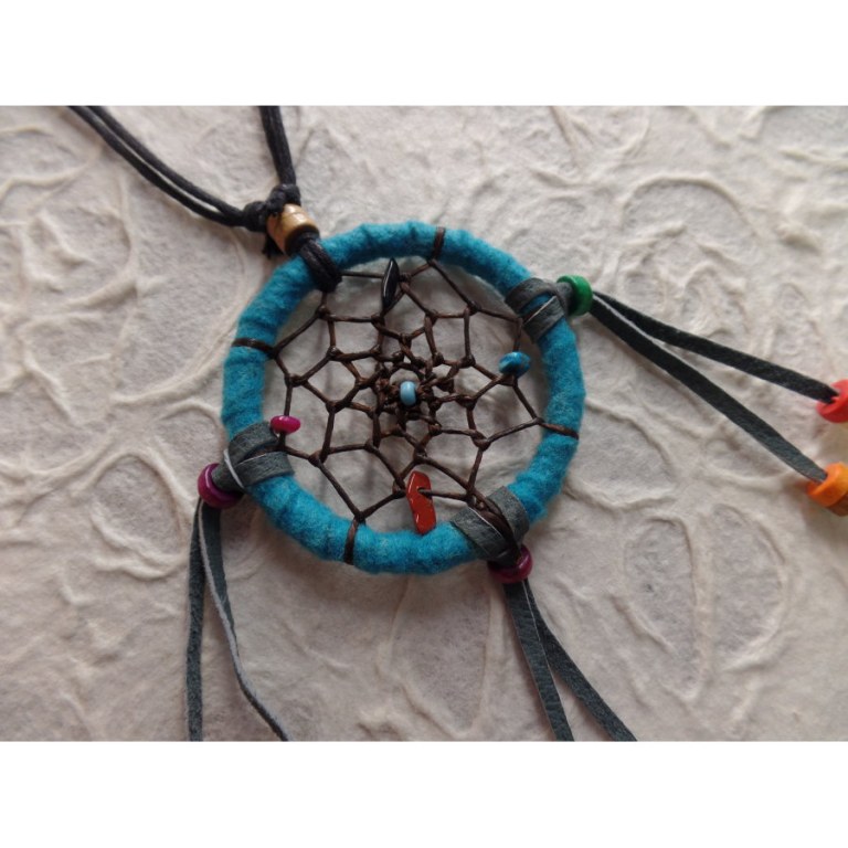 Collier dreamcatcher turquoise Kaws