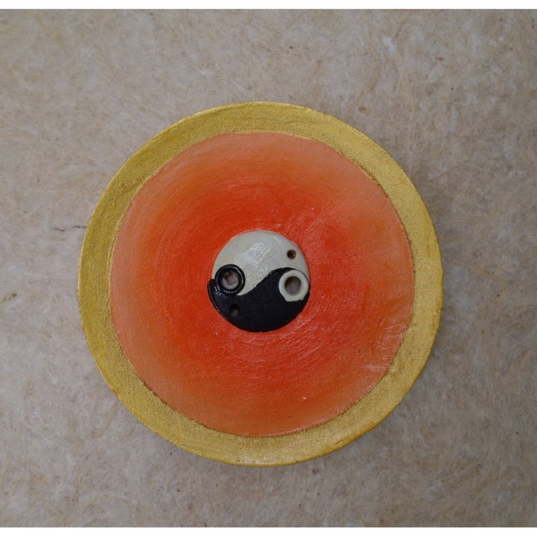 Porte encens orange yin yang