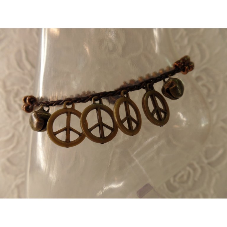 Bracelet de cheville peace & love