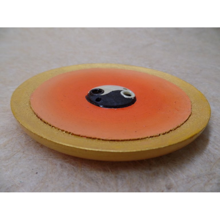 Porte encens orange yin yang