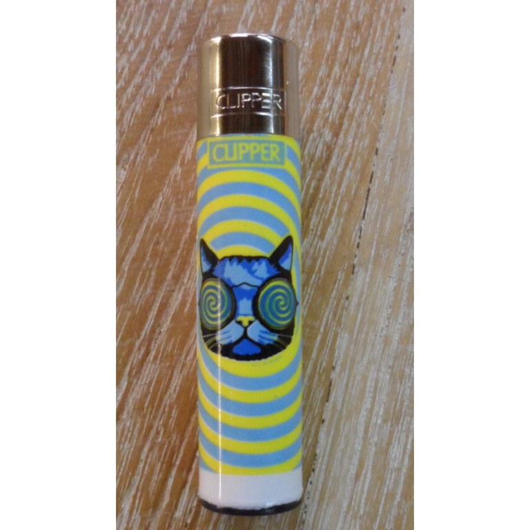 Briquet tête de chat jaune/bleu