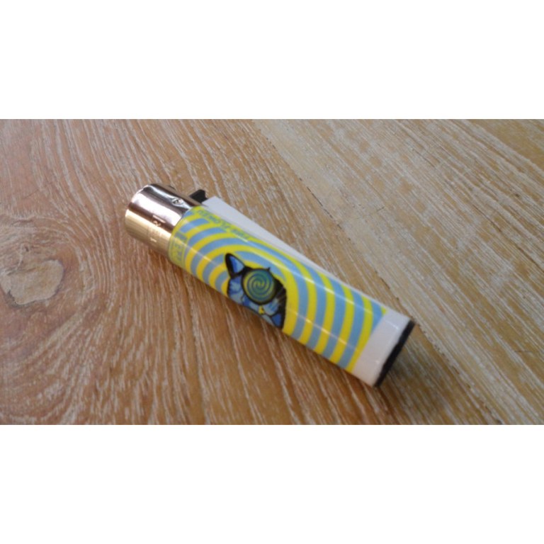 Briquet tête de chat jaune/bleu