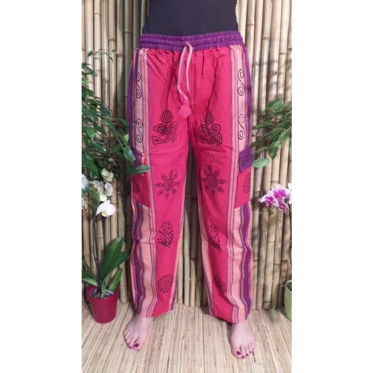 Pantalon Thamel rouge/mauve