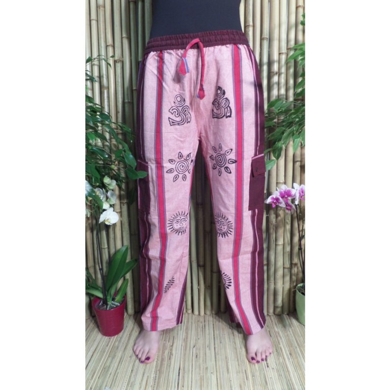 Pantalon Thamel rose/bordeaux