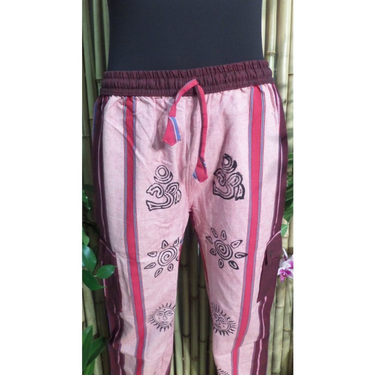 Pantalon Thamel rose/bordeaux