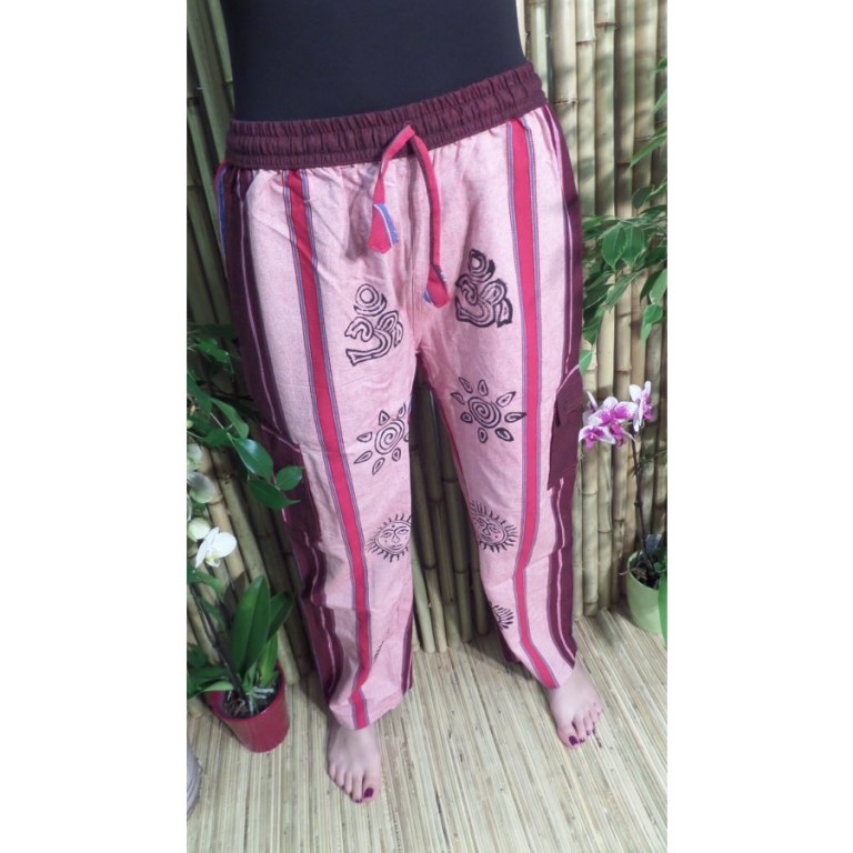 Pantalon Thamel rose/bordeaux