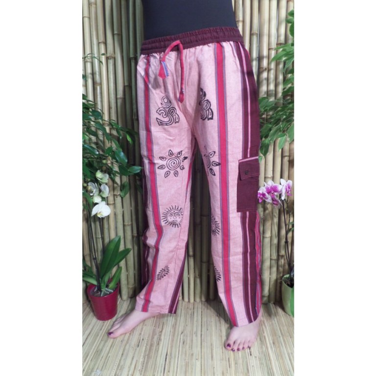 Pantalon Thamel rose/bordeaux