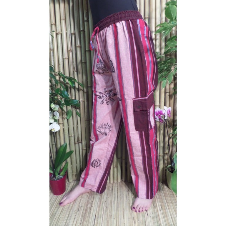 Pantalon Thamel rose/bordeaux