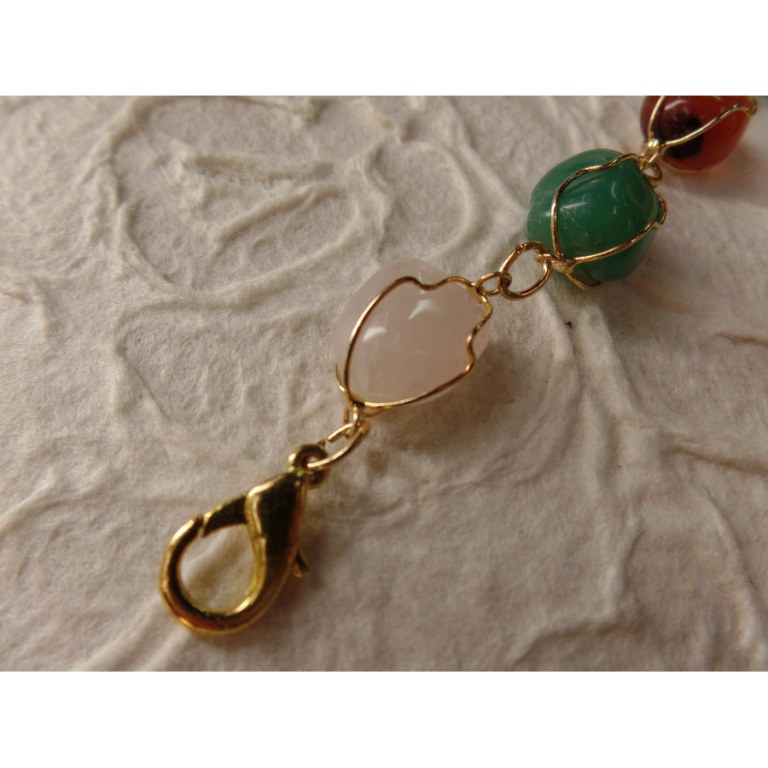 Bracelet en perles pierres naturelles colorées