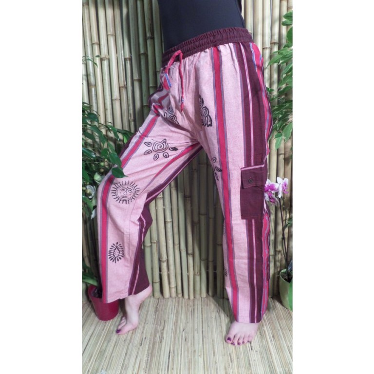 Pantalon Thamel rose/bordeaux