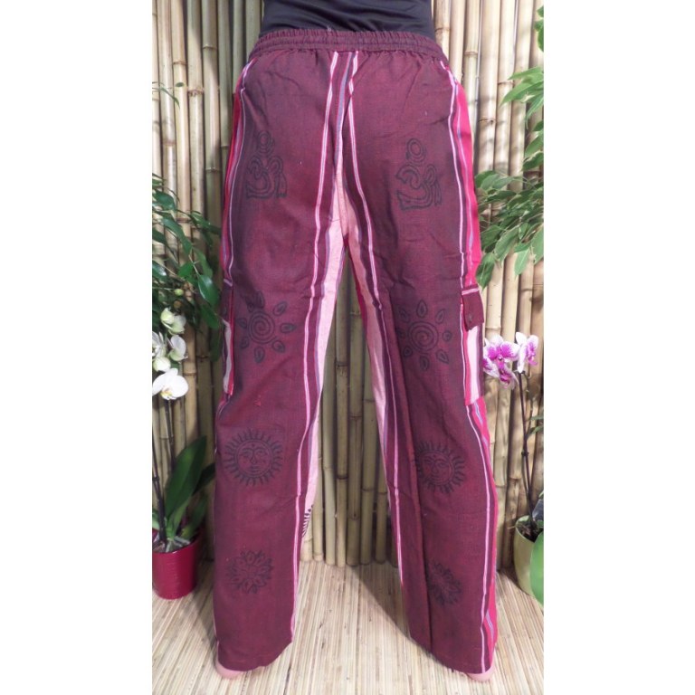 Pantalon Thamel rose/bordeaux