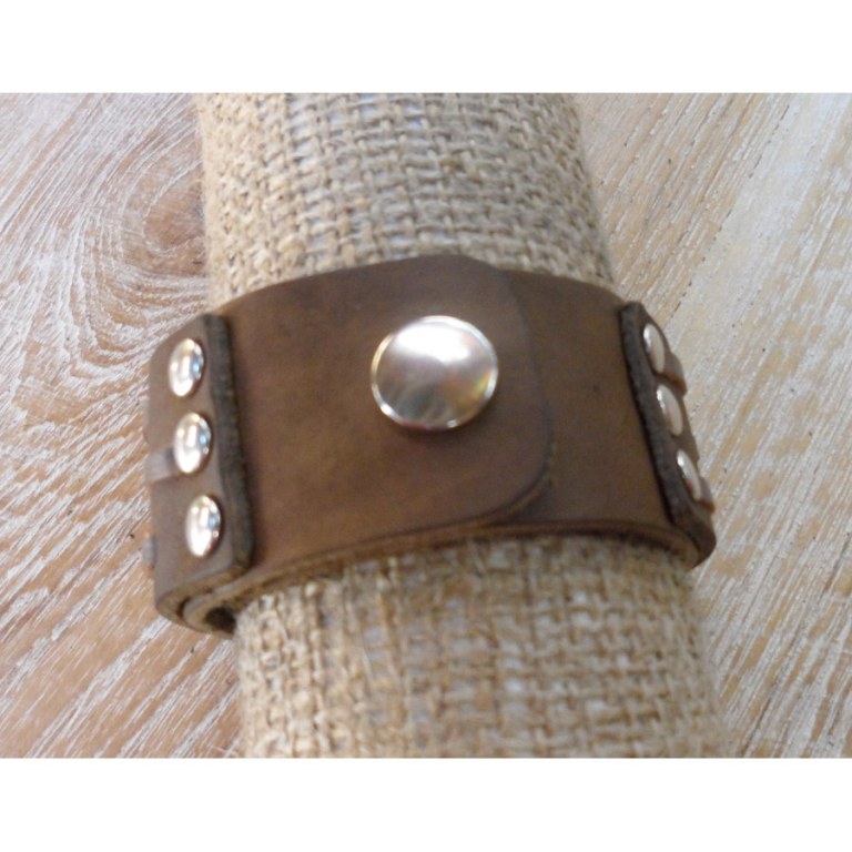 Bracelet cuir tisé marron