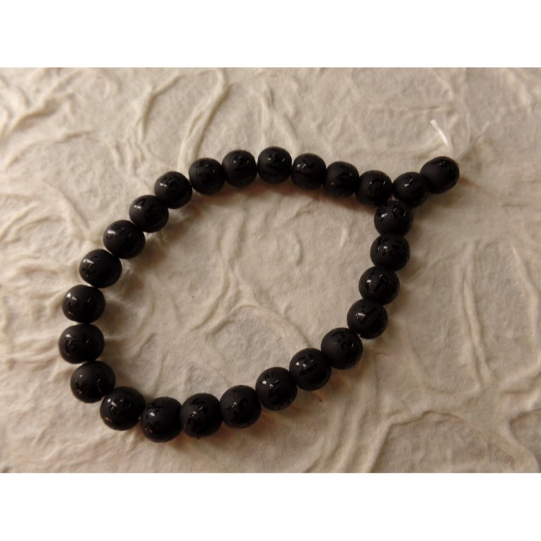 Mala de poignet onyx noire Om mani padme hum