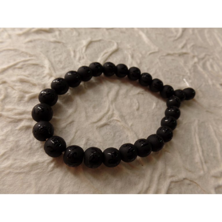 Mala de poignet onyx noire Om mani padme hum