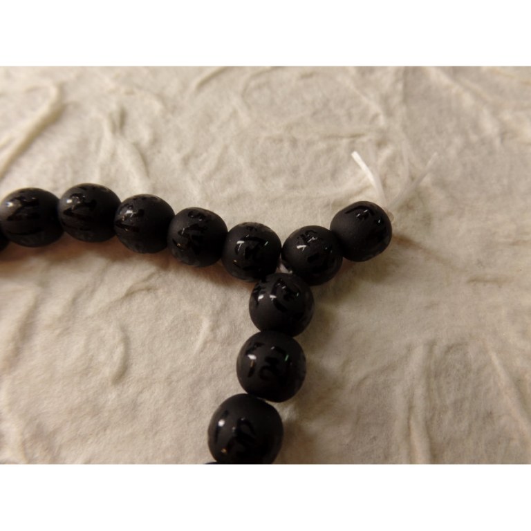 Mala de poignet onyx noire Om mani padme hum