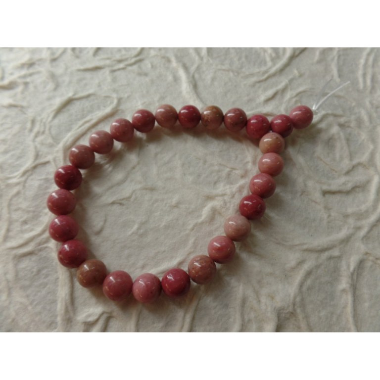 Mala de poignet en rhodonite rose