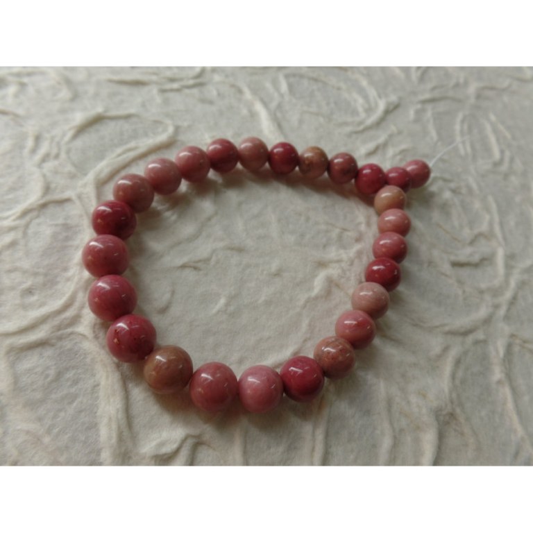 Mala de poignet en rhodonite rose