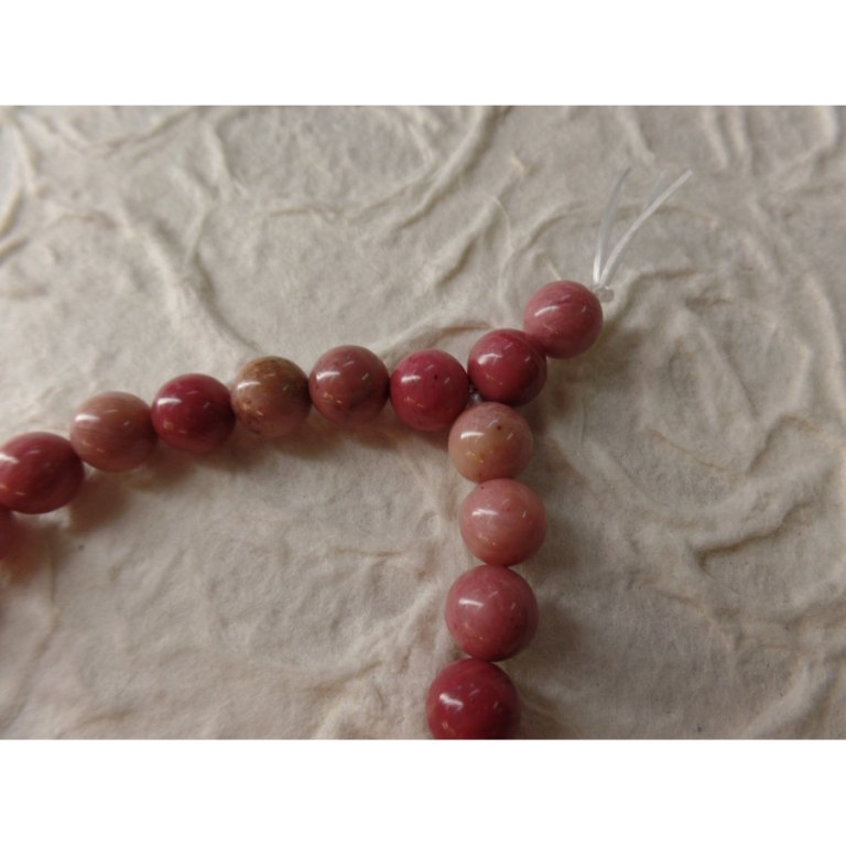 Mala de poignet en rhodonite rose