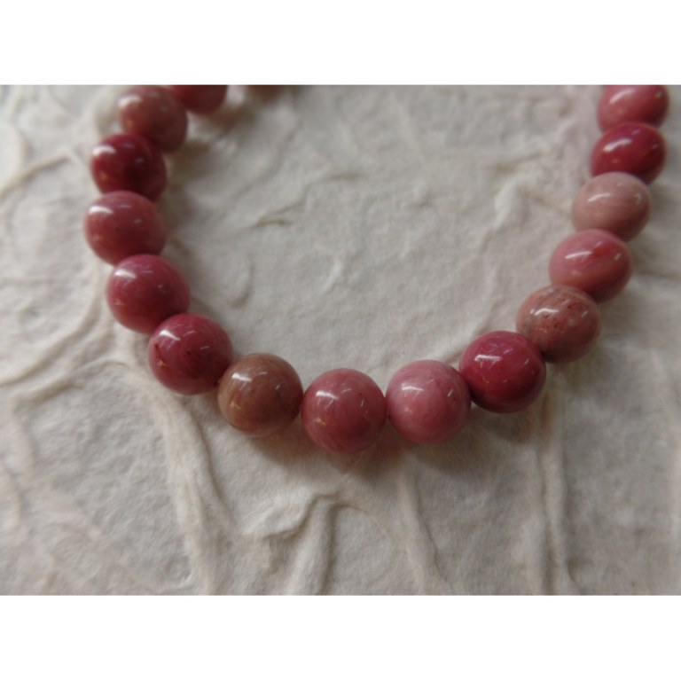 Mala de poignet en rhodonite rose