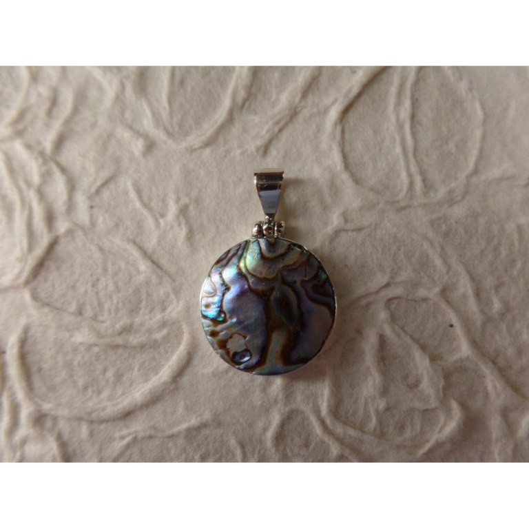 Pendentif rond abalone