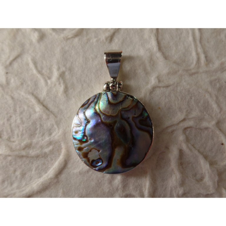 Pendentif rond abalone