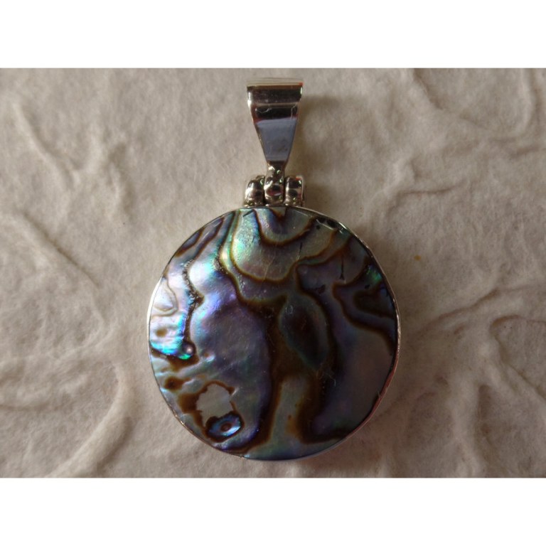 Pendentif rond abalone