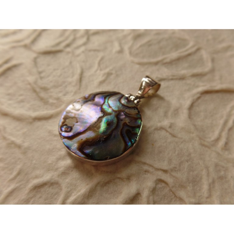 Pendentif rond abalone