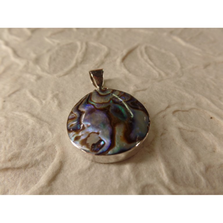 Pendentif rond abalone