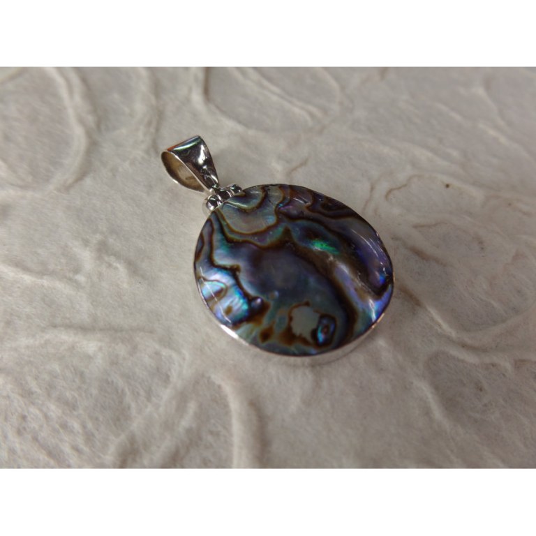 Pendentif rond abalone