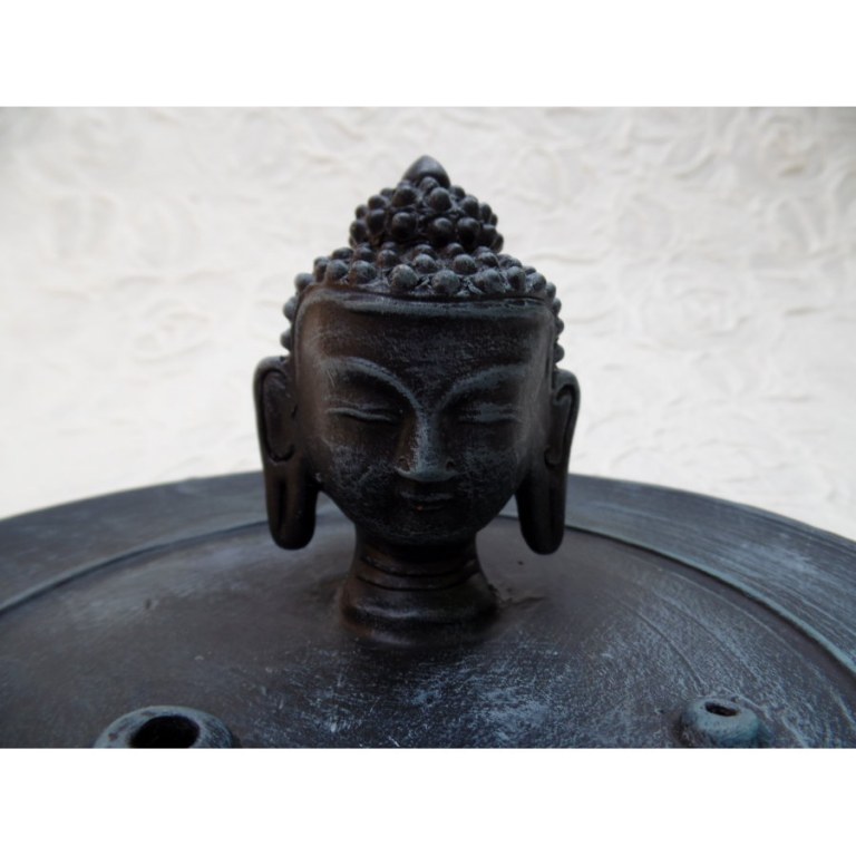 Porte encens noir/bleu tête de Bouddha