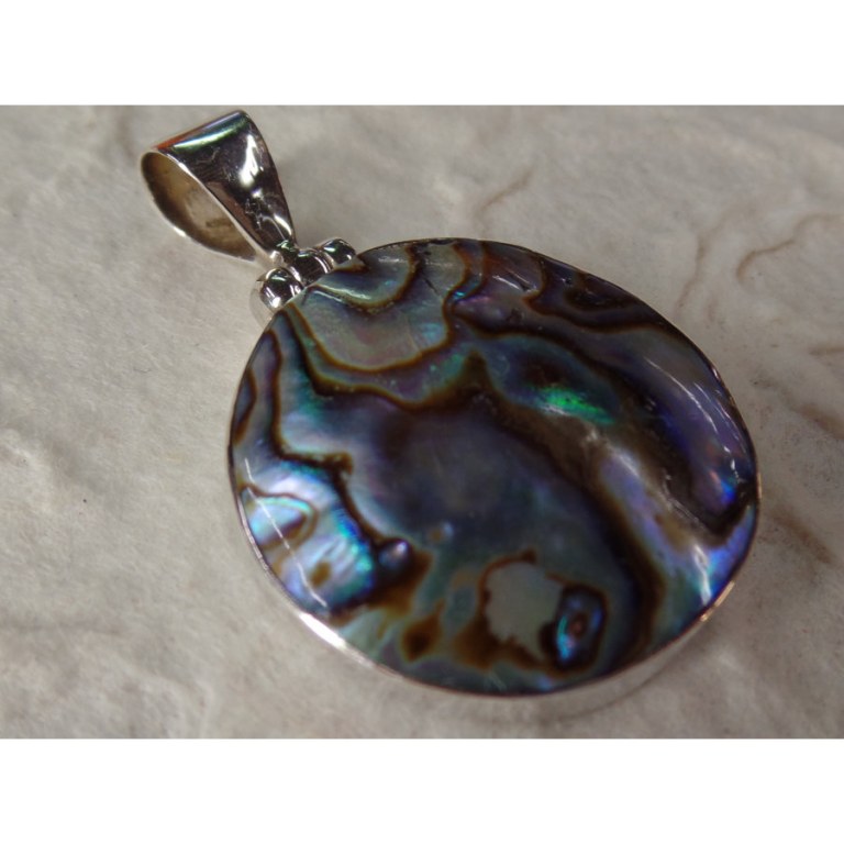 Pendentif rond abalone