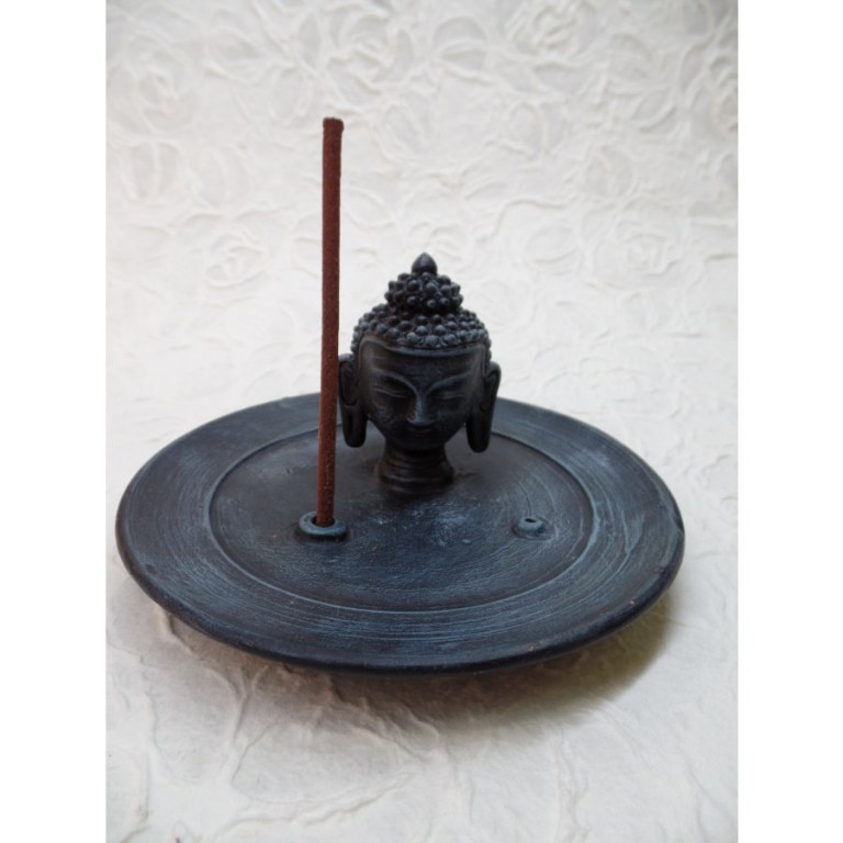 Porte encens noir/bleu tête de Bouddha