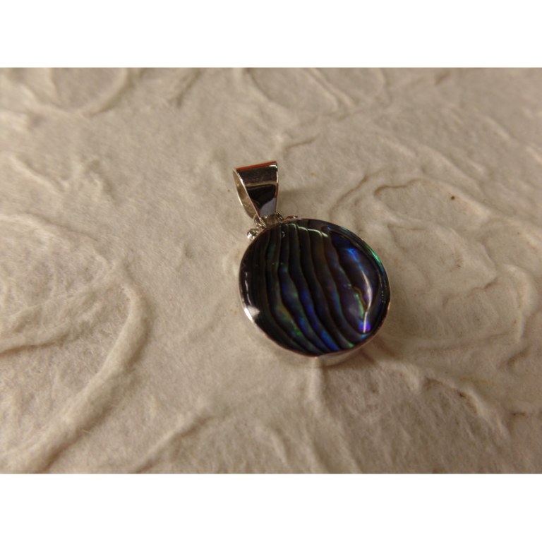 Petit pendentif rond abalone