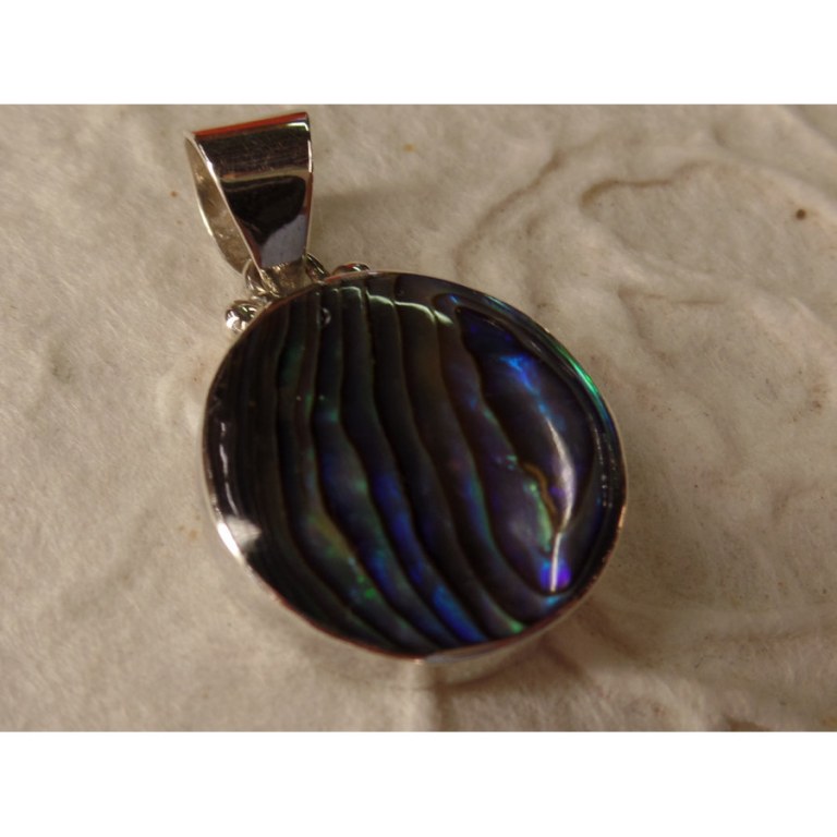 Petit pendentif rond abalone