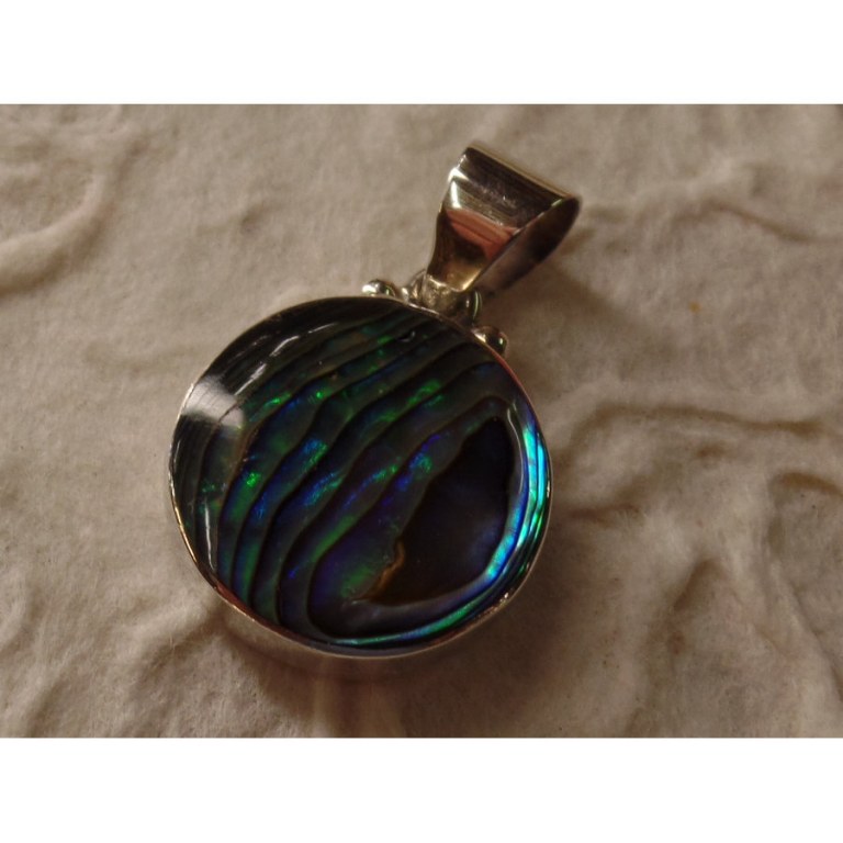 Petit pendentif rond abalone