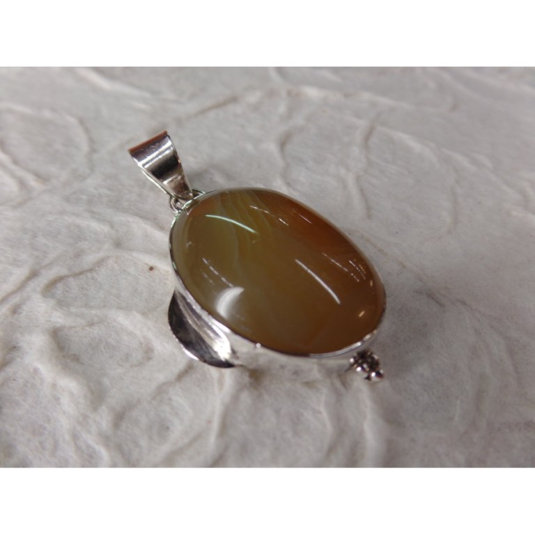 Petit cabochon jaune agate du Botswana