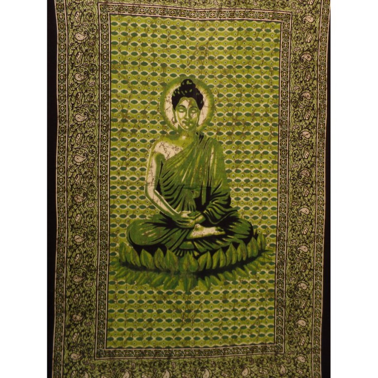 Tenture Bouddha zen vert