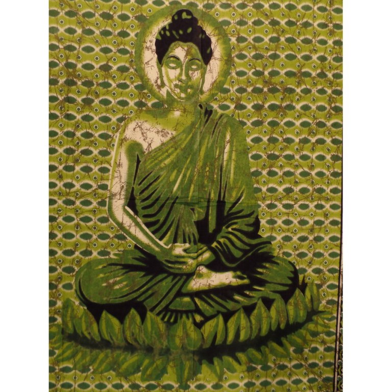 Tenture Bouddha zen vert