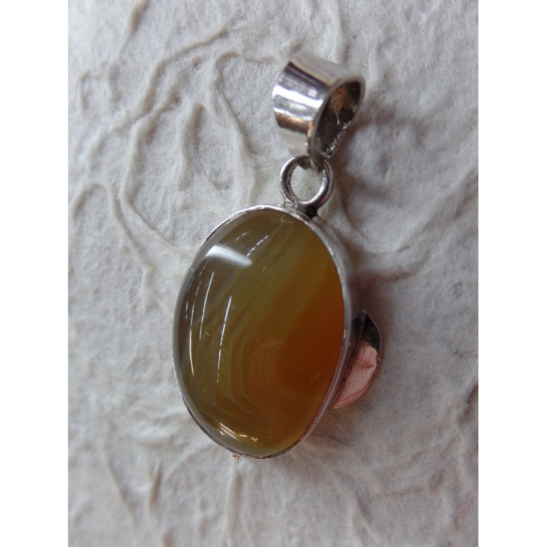 Petit cabochon jaune agate du Botswana