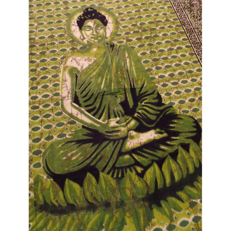 Tenture Bouddha zen vert