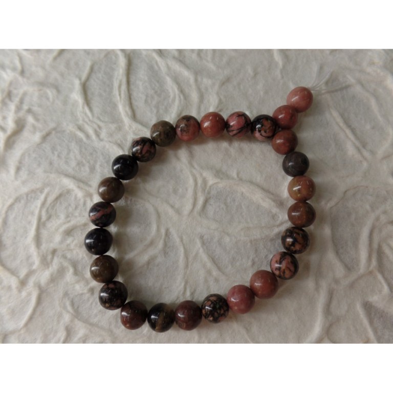 Mala de poignet en rhodonite 