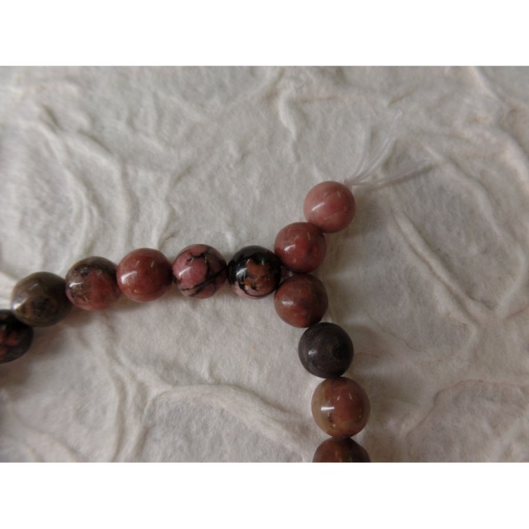 Mala de poignet en rhodonite 