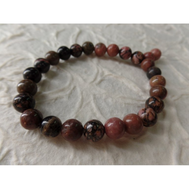 Mala de poignet en rhodonite 