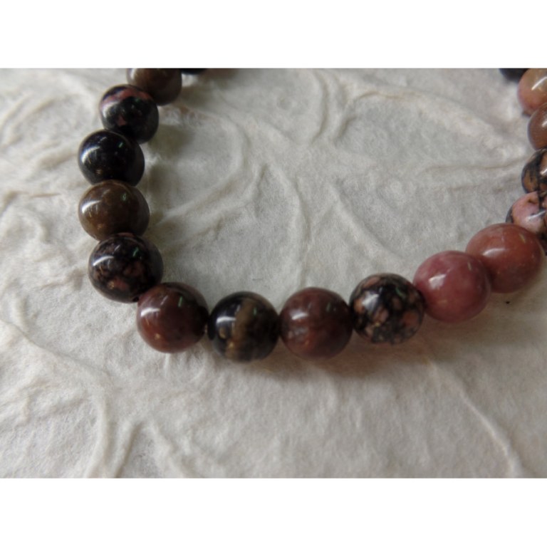 Mala de poignet en rhodonite 